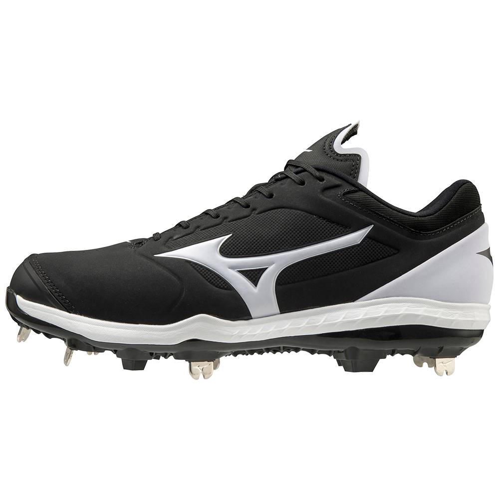 Mizuno Sweep 5 Rövidszárú Metal Női Softball Cipő Fekete/Fehér HDF267893